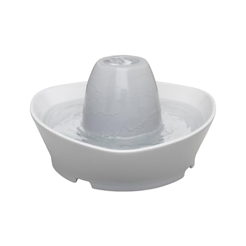 PetSafe Ceramic Pet Fountain – for Cats and Small Dogs – 60 Oz Water Capacity – Whisper-Quiet Water Flow – Great for Shy o...