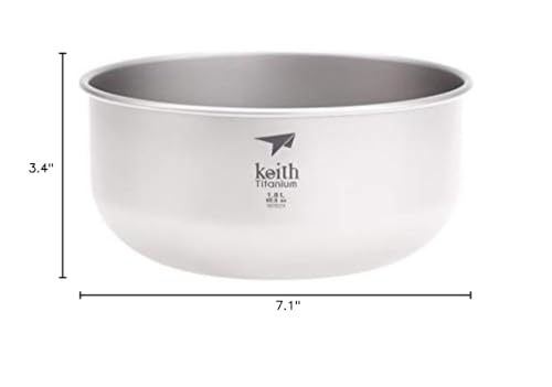 KEITH TITANIUM Ti8701 Ultralight Salad Bowl - 60.9 fl oz
