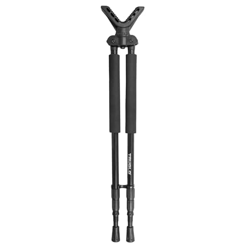 TruGlo Solid Shot Versatile Durable Adjustable Collapsible Rifle Shooting & Crossbow Hunting Bipod w/Rotating Head Design - 21-40 in. Length