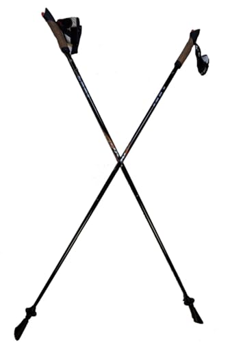 LEKI Nordic Walking Onyx Carbon Series Walking Pole Black/Orange 115cm
