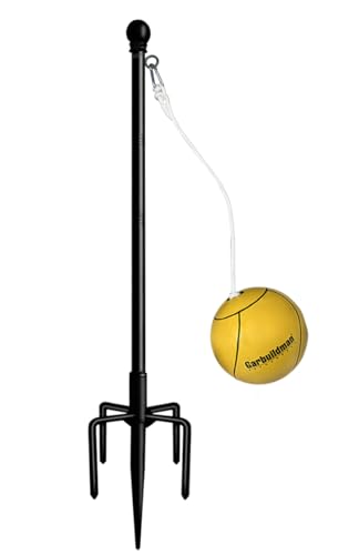 Garbuildman Tetherball Set with Ball & Rope for Outdoor Backyard, Adjustable Tether Ball Pole with Reinforced 5-Prong Base...