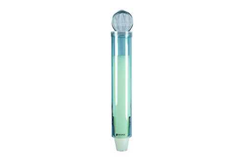 San Jamar Small Pull-Type Cup Dispenser Fits 3-4.5 Oz Cone Cups, 3-5 Oz Flat Cups with Flip Caps for Restaurants, Dining H...