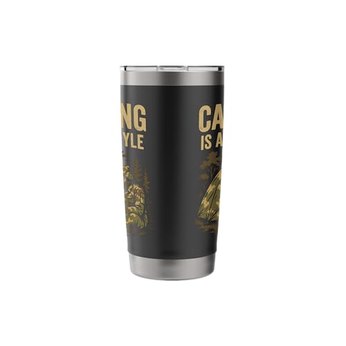 Camping Lifestyle Funny Outdoors Survival Gamer Humor Gaming Stainless Steel Insulated Tumbler