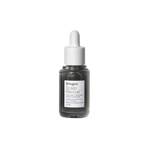 Briogeo Scalp Revival Charcoal + Tea Tree Scalp Treatment, Scalp Serum to Soothe a Dry, Flaky, Itchy Scalp, Absorb Oil, Hydrate Dry Scalp, Clarify Build Up, Vegan, Cruelty-Free, 1 fl oz