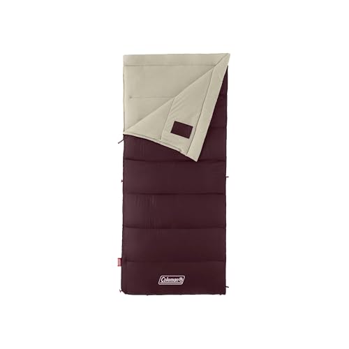 Coleman Autumn Glen 50°F Sleeping Bag, Lightweight Sleeping Bag with No-Snag Zipper & Storage Stuff Sack, Machine Washable...