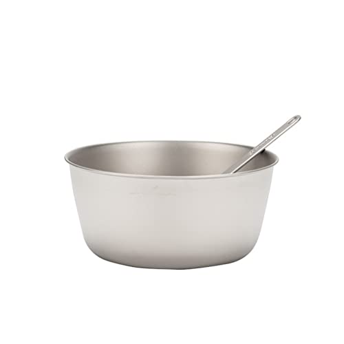 Snow Peak Titanium Trek Bowl, Durable, Lightweight, Outdoor Kitchen Essential, Stackable, Camping, Hiking, Backpacking, 1.9oz
