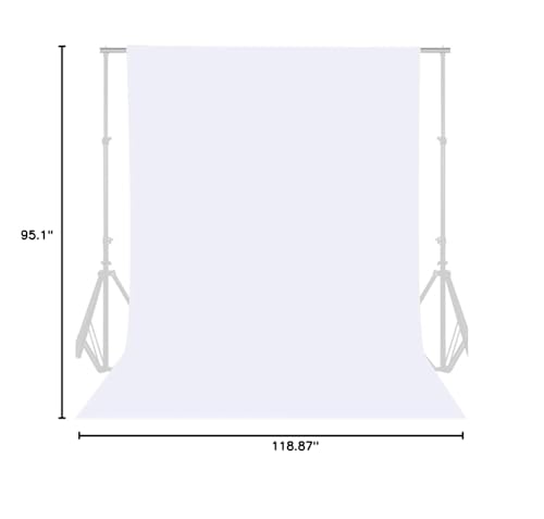GFCC 8FTX10FT White Backdrop Background for Photography Photo Booth Backdrop for Photoshoot Background Screen Video Recording Parties Curtain