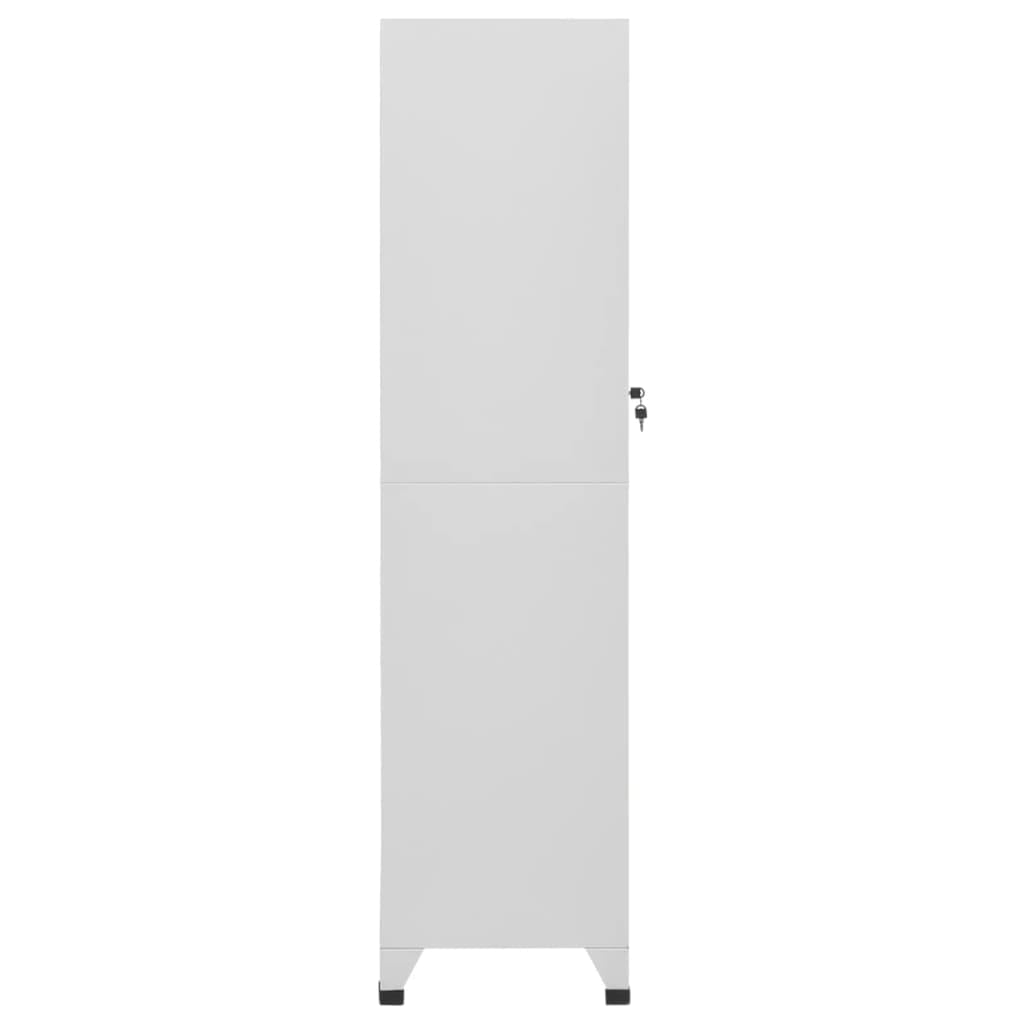 Metal Locker,Lockable Industrial Metal Locker Cabinet 38x45x180 cm - Durable Storage Organizer with Shelves & Hanging Bar, Grey Finish for Office, Garage & Gym, Secure & Stylish
