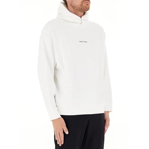 Armani Exchange Men's Small Front and Back Cotton French Terry Hooded Sweatshirt