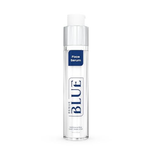 Renue Blue Methylene Blue Face Serum - Liposomal NAD+ Complex and Nutrients for Skin Rejuvenation, Deep Hydration, and Anti-Aging Support