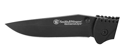 Smith & Wesson Extreme Ops SWA25 7.8in High Carbon S.S. Folding Knife with 3.3in Clip Point Blade and Aluminum Handle for ...