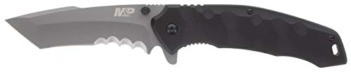 Smith & Wesson M&P Special Ops 9.3in Stainless Steel Assisted Opening Knife with 4in Tanto Blade and G10 Handle for Outdoo...