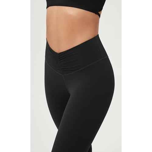 ODODOS Cloud Feeling Ruched Yoga Leggings for Women 25" / 28" High Waist Crossover Yoga Pants