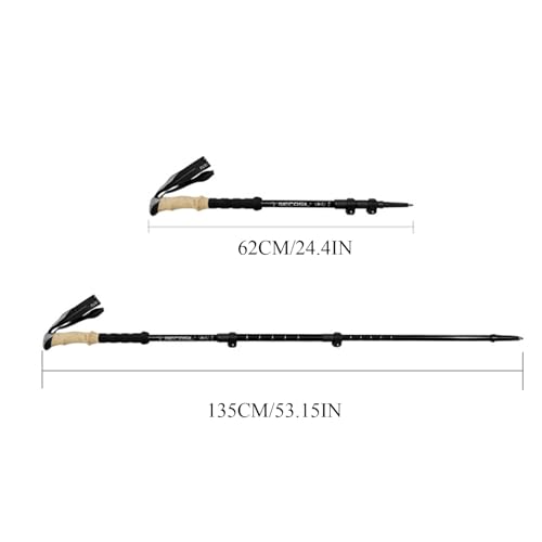 Walking Poles Set of 2, Ultralight Carbon Fiber Quick Lock EVA Grip Trekking Poles, Balance Support for Seniors, Women and...