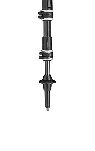 LEKI Legend Black Carbon Adjustable Lightweight Walking Pole (Single) for Trekking & Hiking