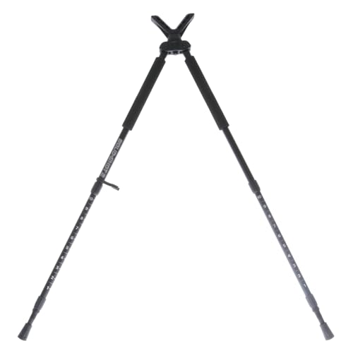 TruGlo Solid Shot Versatile Durable Adjustable Collapsible Rifle Shooting & Crossbow Hunting Bipod w/Rotating Head Design - 21-40 in. Length