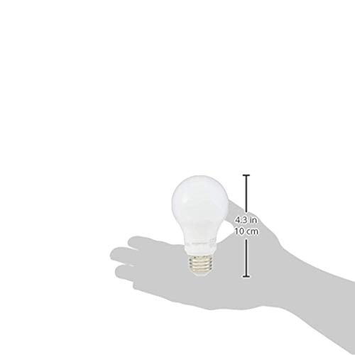 Amazon Basics A19 LED Light Bulb, 60 Watt Equivalent, Energy Efficient 9W, E26 Standard Base, Soft White 2700K, Non-Dimmable, 10,000 Hour Lifetime, 24-Pack