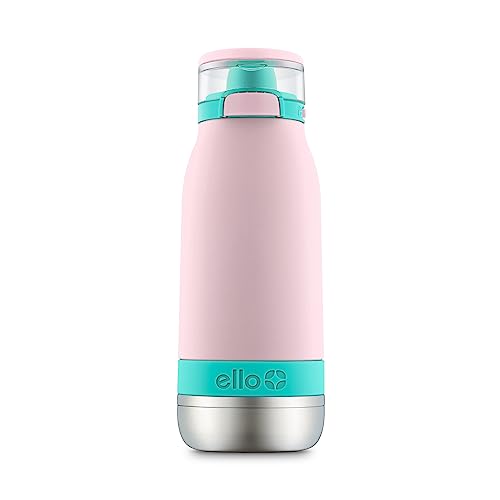 Ello Emma 14oz Vacuum Insulated Stainless Steel Kids Water Bottle with Straw and Built-in Carrying Handle and Leak-Proof L...