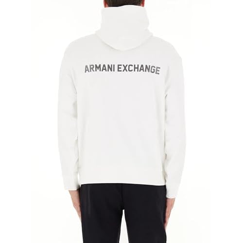 Armani Exchange Men's Small Front and Back Cotton French Terry Hooded Sweatshirt