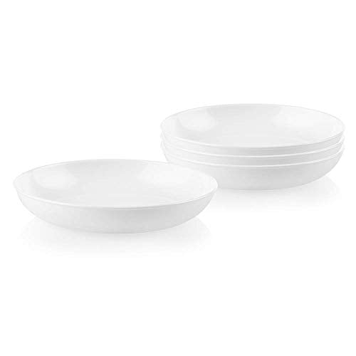 Corelle 4-Pc Versa Bowls for Pasta Salad and More, Service for 4, Durable and Eco-Friendly 30-Oz, Compact Stack Bowl Set, Microwave and Dishwasher Safe, White