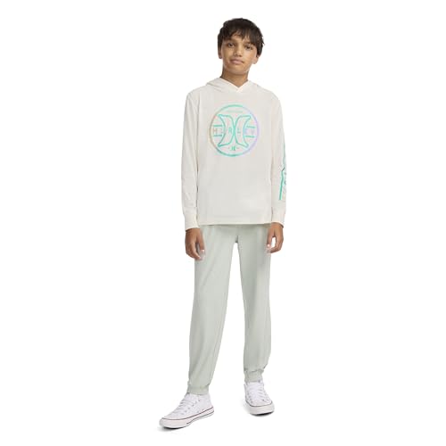Hurley Long Sleeve Hooded Graphic T-Shirt Pale Ivory