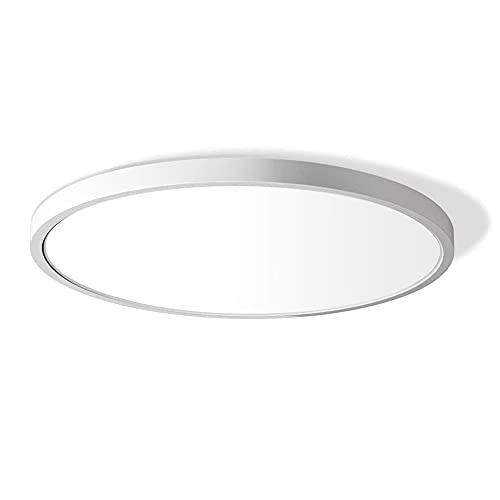 12 Inch LED Flush Mount Ceiling Light Fixture, 5000K Daylight White, 3200LM, 24W, Flat Modern Round Lighting Fixture, 240W...