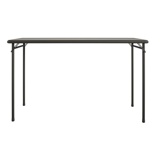 COSCO 20" x 48" Vinyl Top Folding Table, Black