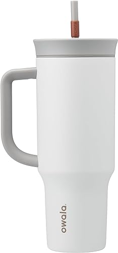 Owala Stainless Steel Triple Layer Insulated Travel Tumbler with Spill Resistant Lid, Straw, and Carry Handle, BPA Free, 4...
