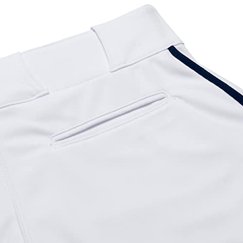CHAMPRO Boys' Triple Crown Open Bottom Youth Baseball Pants, White, Navy Pipe, Large