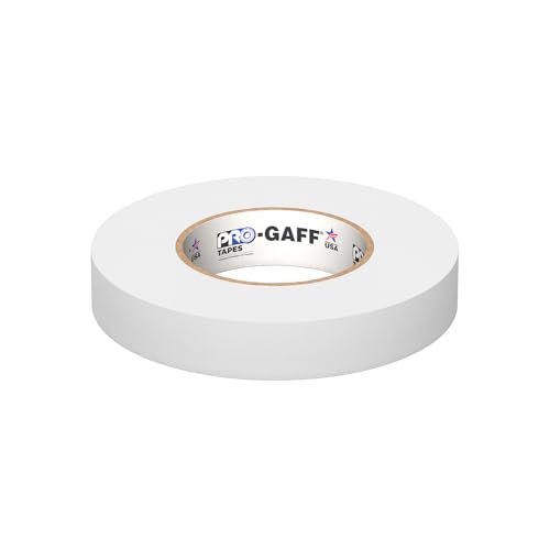 1" Width ProTapes Pro Gaff Premium Matte Cloth Gaffer's Tape With Rubber Adhesive, 11 mils Thick, 55 yds Length, White (Pack of 1)