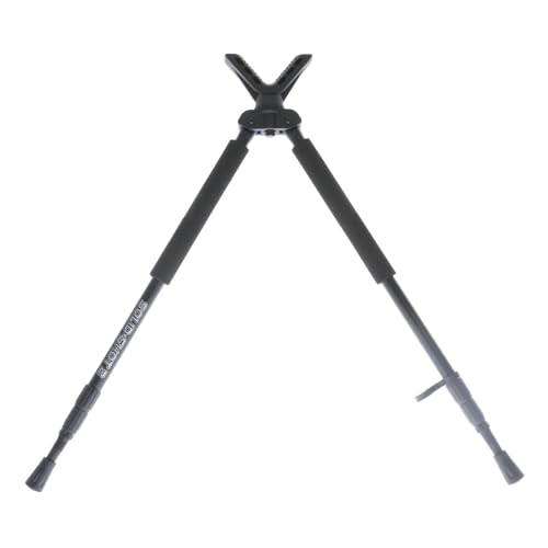 TruGlo Solid Shot Versatile Durable Adjustable Collapsible Rifle Shooting & Crossbow Hunting Bipod w/Rotating Head Design - 21-40 in. Length