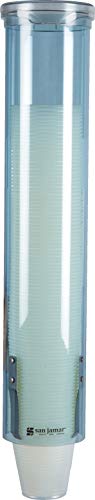 San Jamar Small Pull-Type Cup Dispenser Fits 3-4.5 Oz Cone Cups, 3-5 Oz Flat Cups with Flip Caps for Restaurants, Dining H...