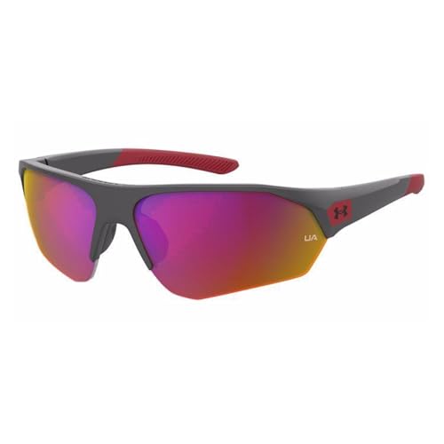 Under Armour UA7000 Instinct 0KB7/B3 69MM Gray/Infrared Oleoph Wrap Around Sunglasses for Youth (For girls For boys) +BUNDLE with ACCESSORY EYEWEAR KIT