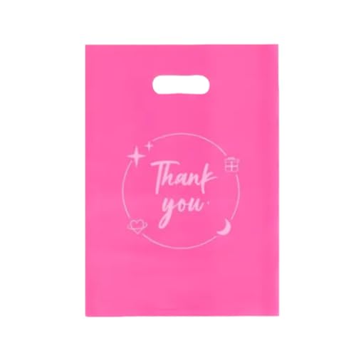 100PCS Thank You Gift bag, reusable plastic bag with suitable for boutiques,retail shopping,weddings, birthdays,Thanksgivi...