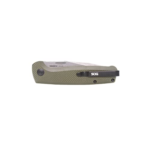 SOG Terminus SJ Daily Ambidextrous Carry Folding Knives with Slip Joint Mechanism | G10 Handle | CRYO D2 Steel Blade