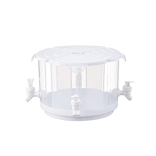 Beverage Dispenser for Fridge, 5.5 L Rotating Plastic Drink Dispenser for Fridge, 4 Compartment Cooler Bottle with Lid and...
