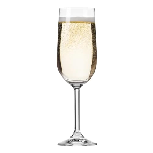 Krosno Champagne & Sparkling Wine Glasses GEMA | Classic Design | Set of 6 | 7.1 oz | Wide Bowl | Transparent | For Home, ...