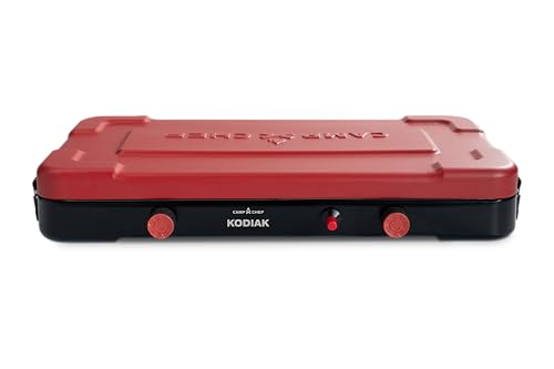 Camp Chef Mountain Series Kodiak - High Outpt Two-Burner Camp Stove - Lid Doubles as Windscreen - Portable Cooking Stove -...