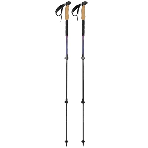 Collapsible Lightweight Trekking Poles – Walking Sticks for Seniors, Cork Grips Adjustable Carbon Fibre Nordic Poles for M...