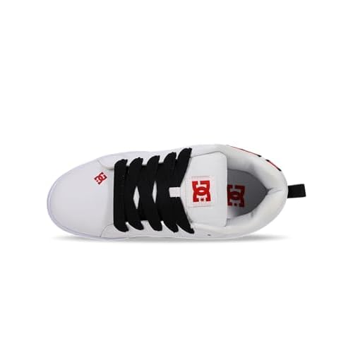 DC Mens Court Graffik Casual Low Top Skate Shoe SneakerSkate Shoe, White/Red 14