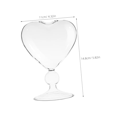 CIYODO Heart Shaped Cocktail Goblets for Wedding Party Exquisite Glass Drinkware for Bar Supply Celebration Glasses for Sp...