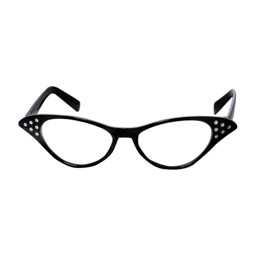 50s Rhinestone Glasses, Retro Old Lady Granny Costume Glasses for Hip Hop Dress Up Halloween Party Favor