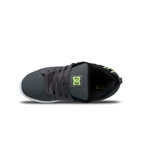 DC Men's Court Graffik Skate Sneaker Shoe, Grey/Black/Green, 11