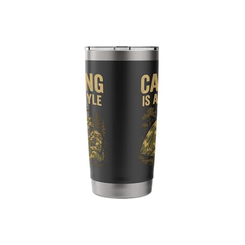 Camping Lifestyle Funny Outdoors Survival Gamer Humor Gaming Stainless Steel Insulated Tumbler