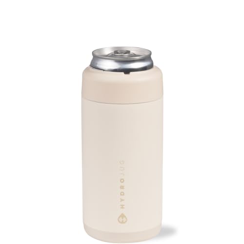 HydroJug Slim Can Cooler - 2-in-1 Insulated Can Cooler Cup - Stainless Steel Slim Can Holder with Non-Slip Rubber Base - S...