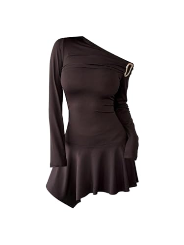 Verdusa Women's Western Off The Shoulder Dress Ruffle Mini Wedding Guest Dresses Festival Outfits