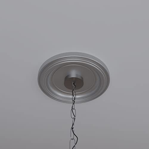 13"OD x 3 1/2"ID x 1 1/4"P Traditional Thermoformed PVC Ceiling Medallion (Fits Canopies up to 7 1/2"), Bright Coat Aluminum