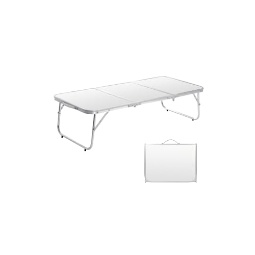 Moosinily Small Camping Table 35.2 inch Folding Picnic Table Foldable Low Camp Table Portable Short Aluminum Outdoor Floor...