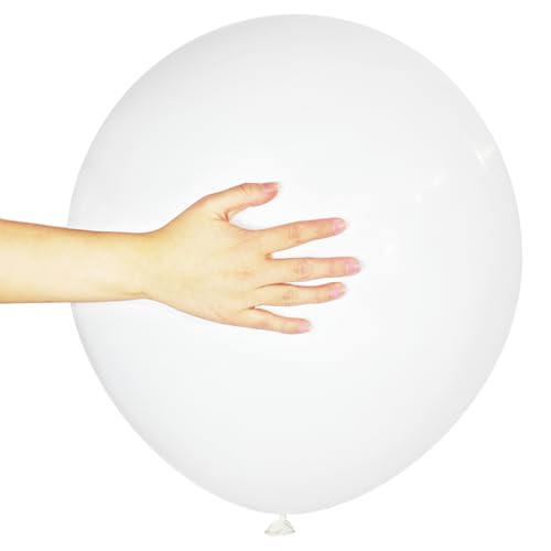 White Balloons 18 Inch 12 Pack Large Latex Party Balloons Round Helium Balloon for Wedding Birthday Party Baby Shower Enga...