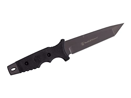 Smith & Wesson 10.6in High Carbon S.S. Fixed Blade Knife with 5.2in Tanto Blade and TPE Handle for Outdoor, Tactical, Surv...